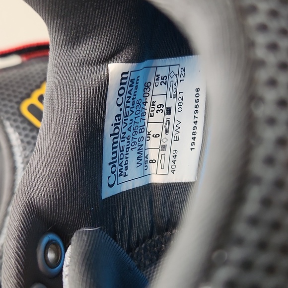 Columbia Women's Trail Running Shoes Size 8 Gray Blue Yellow Rubber Outsole - Picture 5 of 12